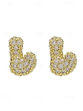 abordables Boucle d&amp;#39;oreille pour femme-Boucles d&#039;oreilles à tige initiales en strass doré - Boucles d&#039;oreilles à lettres scintillantes personnalisées pour femmes, bijoux en cristal étincelants de A à Z, parfaits pour un usage quotidien, un cadeau de remise de diplôme, un cadeau de fête des mèr