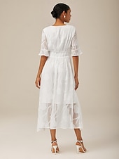cheap Cocktail Dress-Women&#039;s Maxi Dress Cocktail Dress Wedding Guest Dress Semi Formal Dress A Line Dress Elegant Work Birthday Flutter Sleeve Wedding Guest Cocktail Party Formal Evening Regular Fit Solid Color Plain
