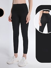 cheap Yoga Leggings &amp; Tights-Women&#039;s Yoga Pants Yoga Leggings Scrunch Butt Anti-Curling Butt Lift Tummy Control High Waist Pilates Gym Workout Workout Tights Solid Color Black Blue Dusty Blue Spandex Fall Sports Activewear