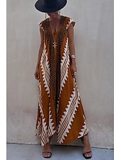 halpa Boho-mekot-Naisten Midimekko Coctail-asu Kukka mekko Boho-mekko Muoti Moderni Loma Teekutsut Bile Normaali Kukka Hihaton V kaula-aukko Musta Viini Sininen Tumman vihreä Kesä