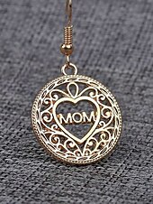 billiga Kvinnors örhänge-kvinnors guldhjärta &quot;mamma&quot; dinglande örhängen – elegant mors dag smycken present med filigran design för mammor, fruar och mormor