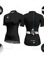 abordables Maillots pour femmes-Femmes Maillot de cyclisme Manche Courte Cyclisme Maillot Top avec 3 poches arrière Écran solaire Résistant aux UV Respirant Séchage Rapide Vert Des sports Vêtement Tenue