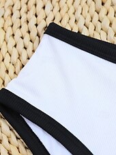 cheap Bikini Sets-Women&#039;s Swimwear Bikini 2 Piece Swimsuit Patchwork Tropical Beach Wear Color Block U Neck Sleeveless Bathing Suits
