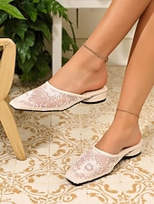 halpa Naisten pistokkaat-naisten valkoiset pitsiset balettitassut – tyylikkäät silkkaa verkkohääkengät morsiamelle ja kesän puutarhajuhliin