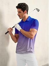 halpa Miesten golfvaatteet-Miesten Poolopaita Sininen Lyhythihainen Topit Golfasut Vaatteet Asut Wear Apparel