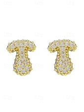 abordables Boucle d&amp;#39;oreille pour femme-Boucles d&#039;oreilles à tige initiales en strass doré - Boucles d&#039;oreilles à lettres scintillantes personnalisées pour femmes, bijoux en cristal étincelants de A à Z, parfaits pour un usage quotidien, un cadeau de remise de diplôme, un cadeau de fête des mèr