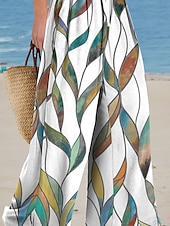 economico gamba larga e vita alta-Per donna Gamba larga Chinos Vacanza Lunghezza intera Vita Alta Floreale Grafico Stampa Calore Termico Traspirante Morbido Micro-elastico Vacanza Casuale Casual Quotidiano Bianco Estate Primavera