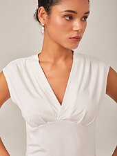 levne Dámské topy a košilky-Dámské Bílá Elegantní Denní Do V Léto