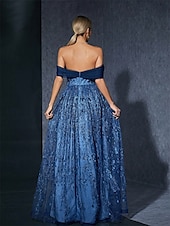 levne Plesové šaty-A-Linie Šaty Quinceanera Společenské Šaty Svatební Svatební Hosté Dlouhé Bez Rukávů Vypasované Šaty Polyester Bez Záduší S Vyšíváním