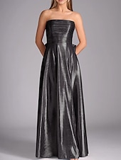 levne Plesové šaty-A-Line plesové šaty elegantní šaty formální večerní party délka po zem bez rukávů off shoulder polyester s mašlí nařasené s rozparkem