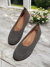 preiswerte Ballerinas für Damen-Damen-Barfußschuhe mit breiter Zehenpartie in Braun – bequeme Slipper mit Nullsprengung für entspanntes Gehen und Reisen