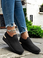 Χαμηλού Κόστους Γυναικεία Sneakers-γυναικεία λευκά πλεκτά slip-on αθλητικά παπούτσια – μοντέρνο και άνετο στυλ για δραστήριες γυναίκες σε υπαίθριους περιπάτους, γυμναστήρια και περιστασιακές εξερευνήσεις στην πόλη