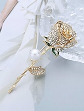 preiswerte Schals für Damen-elegante Rosenblütenbrosche mit Perle – mit Strasssteinen besetzte Vintage-Anstecknadel für Damen, ideal als Muttertagsgeschenk, für formelle Anlässe und Blazer