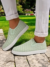 economico Sneakers da donna-scarpe slip-on da donna in maglia – stile traspirante ed elegante per le donne durante i picnic primaverili, le passeggiate al parco e le commissioni quotidiane