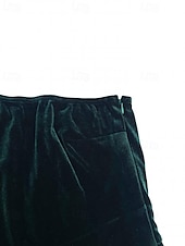 cheap Plain Dress-Women&#039;s Mini Dress Velvet Dress Prom Dress Summer Dress Fashion Romantic Outdoor Party Holiday Regular Fit Plain Long Sleeve One Shoulder Dark Green Summer Spring