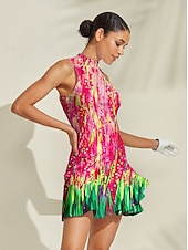 abordables Vestidos de golf-Mujer vestido de golf Rosa Sin Mangas Ropa de golf para damas Ropa Trajes Ropa Ropa