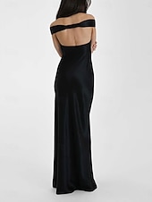 cheap Prom Dresses-Yellow Dress Mermaid / Trumpet Party Dresses Elegant Dress Wedding Wedding Guest Floor Length Sleeveless Off Shoulder Backless with Ruched 2025