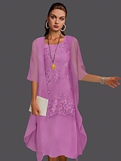 abordables Avec veste-Robe de mère de la mariée à deux pièces pour mariage à la plage invitée de mariage élégant col en V longueur thé chiffon dentelle sans manches vestes avec appliqués 2025 taille personnalisée gratuite