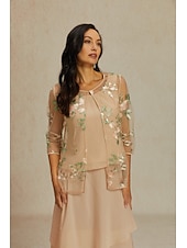  Dámské Šifonové topy Krajka Výšivka Květinový Elegantní stylové Základní 3/4 délka rukávu Tričkový Běžné topy Meruňková Léto