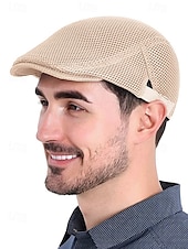 billiga Herrhattar-mäns casual mesh platt keps - lätt och andningsbar design med justerbara remmar, flera färger, moderiktig för utomhusaktiviteter, sport och dagligt slitage