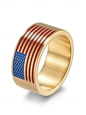 economico Gioielli da uomo-Anello da uomo in acciaio inossidabile con bandiera americana – gioiello patriottico per il giorno dell&#039;indipendenza, dichiarazione di moda a fascia larga per veterani, sostenitori militari ed eventi dell&#039;orgoglio degli Stati Uniti