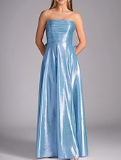 levne Plesové šaty-A-Line plesové šaty elegantní šaty formální večerní party délka po zem bez rukávů off shoulder polyester s mašlí nařasené s rozparkem