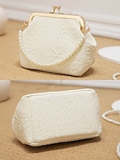 levne Psaníčka a kabelky na večer-dámská vintage kabelka s perleťovou rukojetí – elegantní saténová crossbody kabelka s texturou na svatby, večírky a formální události