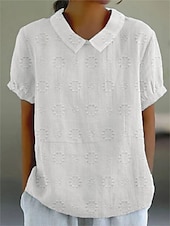 abordables Chemises-Femmes Chemise Fleuri Élégant Moderne Manche Courte Col de chemise Hauts Réguliers Quotidien Fête Imprimé Blanche Jaune Rose Claire Rouge Bleu Été