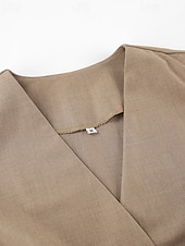abordables Ensembles chemisiers pour femmes-Femmes Actif Mode Chemisier Gilet Ensembles de Pantalons Sans manches Col en V Couleur Unie Dubbele Rij Knopen Extérieur Fête Noir Marron Gris Été Coupe régulière