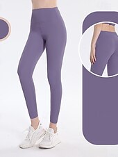 cheap Yoga Leggings &amp; Tights-Women&#039;s Yoga Pants Yoga Leggings Scrunch Butt Anti-Curling Butt Lift Tummy Control High Waist Pilates Gym Workout Workout Tights Solid Color Black Blue Dusty Blue Spandex Fall Sports Activewear