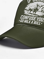 preiswerte Herrenhüte-Lässige Baseballkappe für Herren mit auffälligem Aufdruck „If genders confuse you, go milk a bull“ – verstellbar und trendig, perfekt für Outdoor-Aktivitäten, Sportveranstaltungen und den Alltag