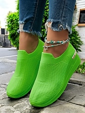 Χαμηλού Κόστους Γυναικεία Sneakers-γυναικεία λευκά πλεκτά slip-on αθλητικά παπούτσια – μοντέρνο και άνετο στυλ για δραστήριες γυναίκες σε υπαίθριους περιπάτους, γυμναστήρια και περιστασιακές εξερευνήσεις στην πόλη