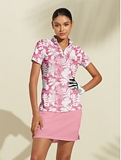 billiga Polos &amp;amp; kvartsdragkedjor-Dam Vandringspolotröja Rosa Kortärmad Överdelar Golfkläder för damer Kläder Outfits Bär kläder