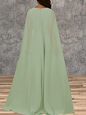 voordelige Bruiloftsgastjurken-A-Lijn Bruiloft Gast Jurken Elegante Jurk Bruiloft Gast Verloving Vloerlengte Mouwloos V Hals Herfst Bruiloft Gast Chiffon met Splits