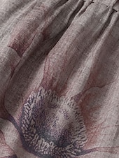 baratos Calça de linho de algodão simples-Mulheres Calças de linho de algodão Calças Roupa de rua Casual Comprimento total Natural Flor Estampado Design de cordão elástico Confortável Exterior Rua Final de semana Laranja Avermelhado Cinzento