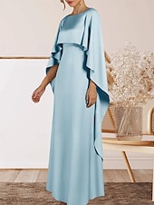 abordables Robes de Soirée-Sirène / Trompette Robe de Soirée Élégant Robe Formel Soirée Longueur au sol Sans manches Col ras du cou Crêpe Extensible avec Volants 2025
