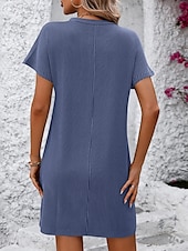 cheap Plain Dress-Women&#039;s Mini Dress T Shirt Dress Tee Dress Solid Color Summer Dress Casual Daily Regular Fit Graphic Short Sleeve Crew Neck Black Pink Blue Green Summer