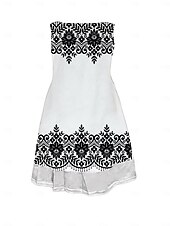 abordables Vestidos Florales Impresos-Mujer Vestido Midi Vestido de Tanque Moda Clásico Exterior Diario Fin de semana Ajuste regular Graphic Letra Sin Mangas Cuello Barco En blanco y negro Verano Primavera Otoño