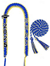 cheap Women&#039;s Scarves-Class of 2025 Graduation Honor Cord 2-Piece Set – Braided purple, gold and black graduation cape with tassel and cap design for high school and college seniors