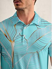 tanie Pánské golfové oblečení-Męskie Koszulka polo Niebieski Krótki rękaw Top Strój golfowy Ubrania Stroje Noś odzież