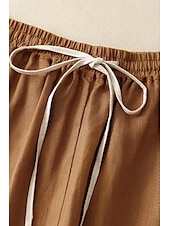ieftine Pantaloni scurți din bumbac in-Pentru femei Pantaloni scurți din bumbac in Pantaloni Scurți Pantaloni Șic Stradă Casual Scurt Natural Simplu Buzunar Design Elastic cu Cordon Confortabil Exterior Comfortabil Stradă Casul / Zilnic