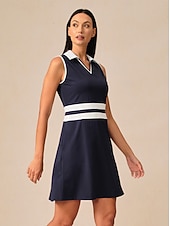 billiga Golfklänningar-Dam golfklänning Sjöblå Svart Marinblå Ärmlös Klänningar Golfkläder för damer Kläder Outfits Bär kläder