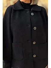 ieftine Blazere și costume-Pentru femei Bluză Simplu Modern Casual Manșon Lung Guler Cămașă Topuri obișnuite Zilnic Concediu Nasturi Buzunar Asimetric Negru Alb Galben Roz Îmbujorat Trifoi Vară