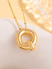 abordables Collier pour femme-Collier pendentif lettre bulle plaqué or – bijou personnalisé avec initiales de 26 lettres de l&#039;alphabet pour femmes et filles – style minimaliste tendance pour anniversaire, remise de diplôme ou usage quotidien