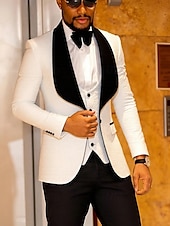 abordables Dîner de fête-Tuxedos de mariage pour hommes Homecoming blanc rose mode formelle couleur unie coupe standard 3 pièces simple boutonnage un bouton