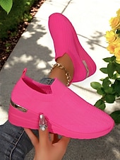 Χαμηλού Κόστους Γυναικεία Sneakers-γυναικεία λευκά πλεκτά slip-on αθλητικά παπούτσια – μοντέρνο και άνετο στυλ για δραστήριες γυναίκες σε υπαίθριους περιπάτους, γυμναστήρια και περιστασιακές εξερευνήσεις στην πόλη