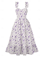 cheap Dresses-Retro Vintage 1950s Dress Swing Dress Floral Women&#039;s Carnival Masquerade Daily Wear Bachelorette Party Adults&#039; Dress Homecoming Dresses