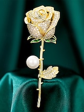 preiswerte Schals für Damen-elegante Rosenblütenbrosche mit Perle – mit Strasssteinen besetzte Vintage-Anstecknadel für Damen, ideal als Muttertagsgeschenk, für formelle Anlässe und Blazer