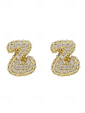 abordables Boucle d&amp;#39;oreille pour femme-Boucles d&#039;oreilles à tige initiales en strass doré - Boucles d&#039;oreilles à lettres scintillantes personnalisées pour femmes, bijoux en cristal étincelants de A à Z, parfaits pour un usage quotidien, un cadeau de remise de diplôme, un cadeau de fête des mèr