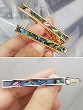 preiswerte Krawatten &amp;amp; Fliegen für Herren-Herren-Krawattenklammer aus Messing mit Perlmutt- und Abalone-Intarsien, stilvolles und elegantes Design, geeignet für formelle Anlässe, ein perfektes Geschenk fürs Geschäft, Hochzeiten und den Vatertag
